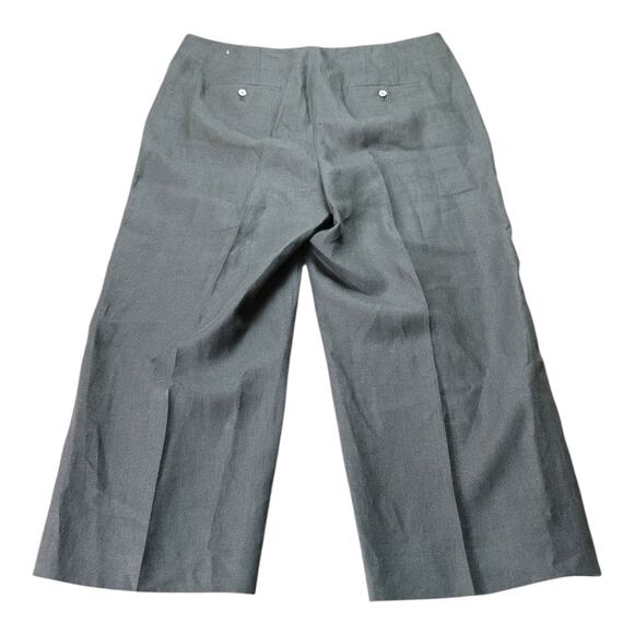 Talbots Chelsea Crop Pants Black Linen Sailor Button Fly Women's Plus Size 16 - Picture 8 of 13